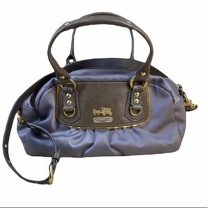 Coach Amanda mini pleated satchel gray/brown rare